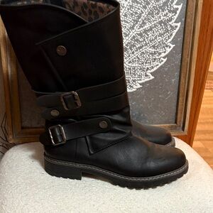 Blowfish Black Combat Boots with Buckle Detail